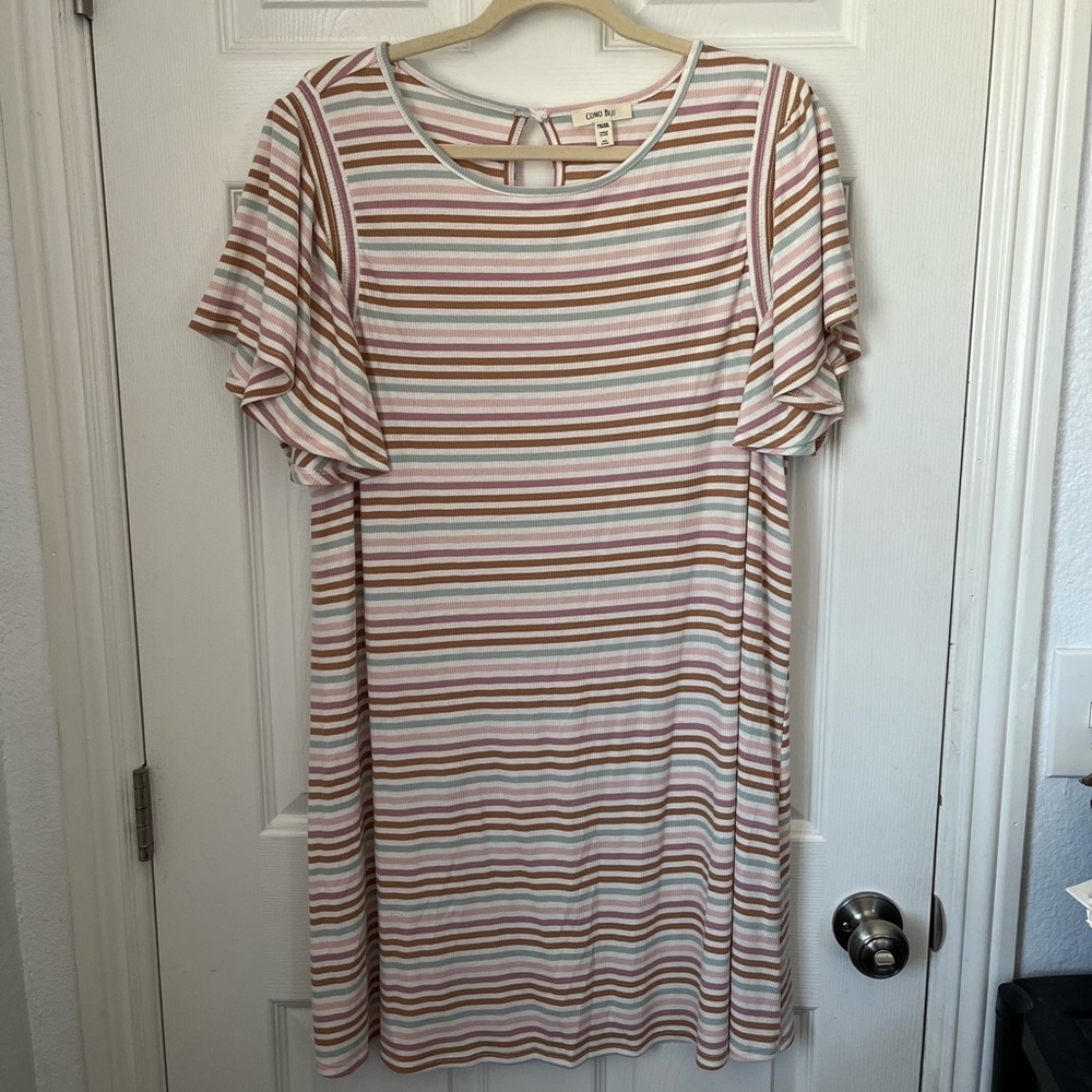 Pretty stripes mini dress Come Blu xxl